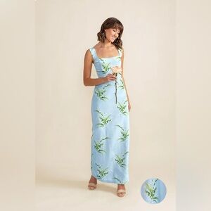 LulaKate Beckett Lily of the Valley Jacquard Powder Blue